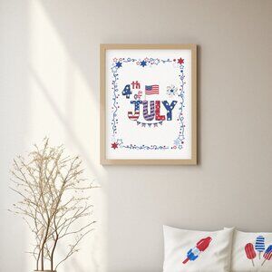 4th of July Patriotic Wall Art Unframed